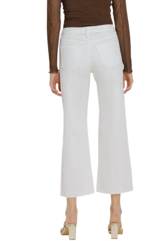 Vervet By Flying Monkey - High Rise Clean Cut Raw Hem Crop Wide Leg Jeans