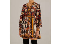 Farm Rio - Tapestry Garden V Neckline Mini Dress - Plus