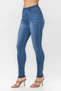 Judy Blue - High Waist Release Hem Pull On Skinny Jeans