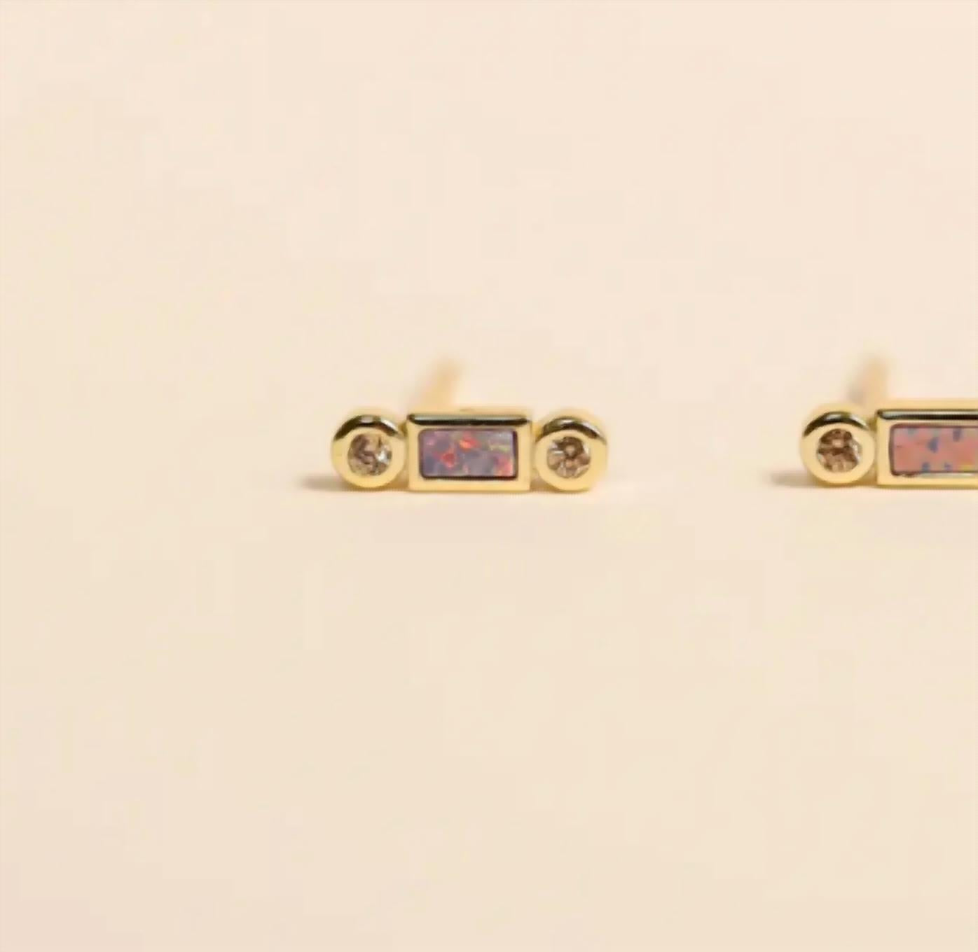 Jaxkelly - Women's Bar Opal Earrings