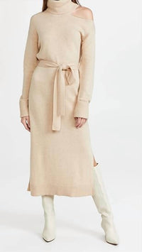 Paige - Raundi Turtleneck Wool Blend Midi Casual Dress