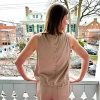 Charlie B - Women's Scallop Hem Button Back Tank Top