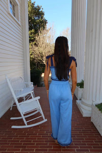 Act Pretty - Sail Chevron Top Ang Long Pants Set