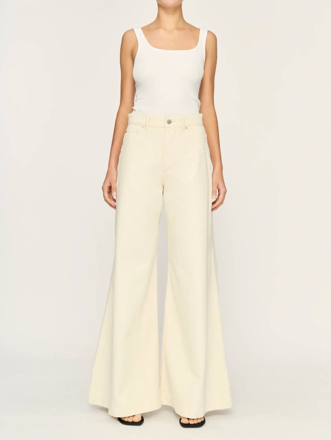 DL1961 - Women's Lucila Ultra Wide Leg Ultra High Rise Pants in flax - women's pants - view 4