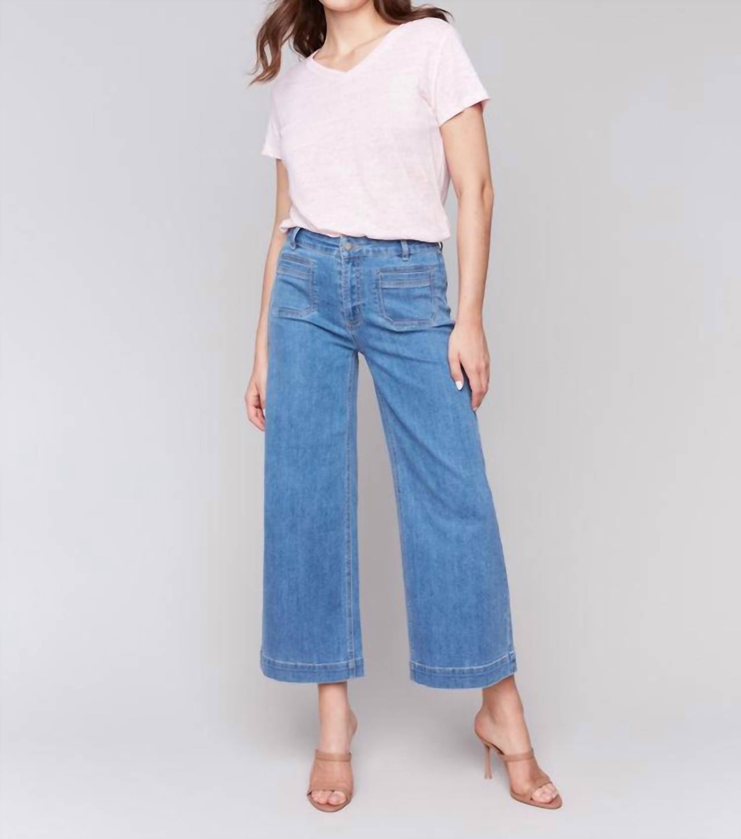 Charlie B - Patch Pocket Flare Jeans