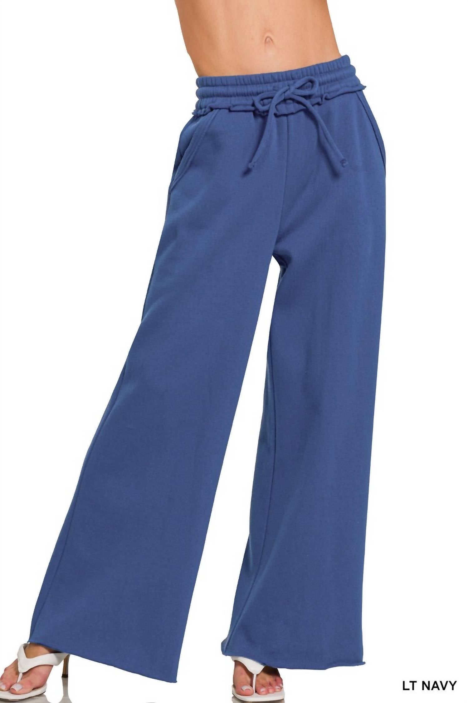 Zenana - Women's Fleece Exposed Sweatpants