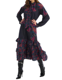 ALLISON NEW YORK Georgia Midi Skirt in painterly floral - women's skirt - alternate view