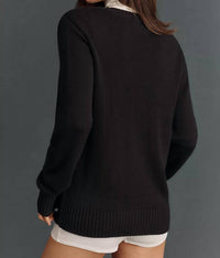 Beach Riot Jolene Bow Sweater in black - women's sweater - detail view