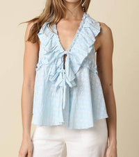 Olivaceous - Elena Ruffle Tie Top