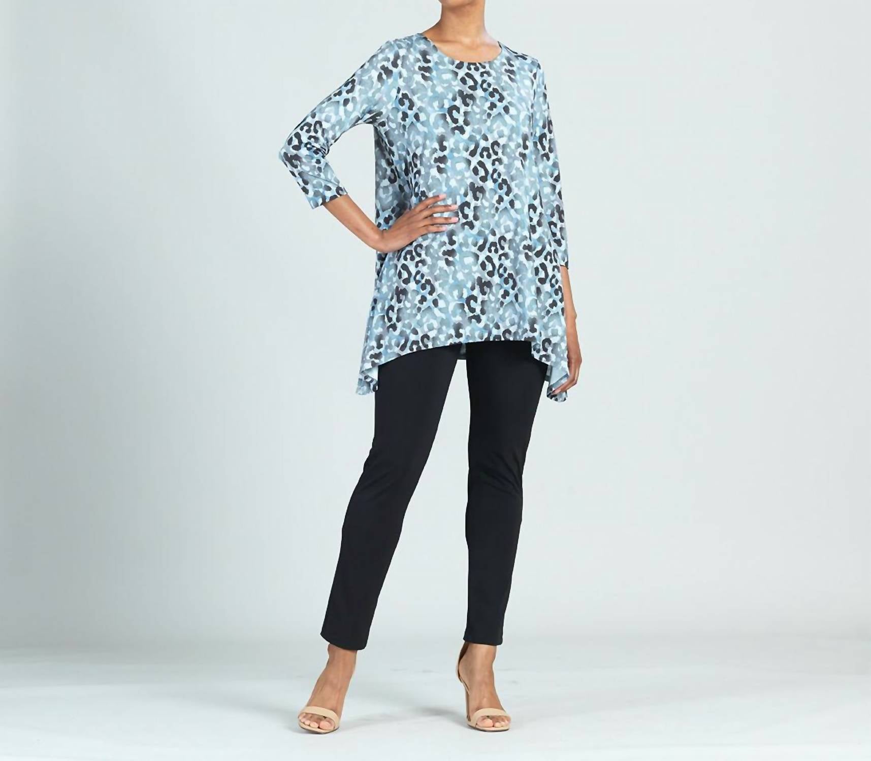 Clara Sunwoo - Leopard Print Soft Pleat Knit Back Tie Tunic