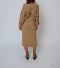 Central Park West - Elyse Fringe Asymmetrical Midi Skirt