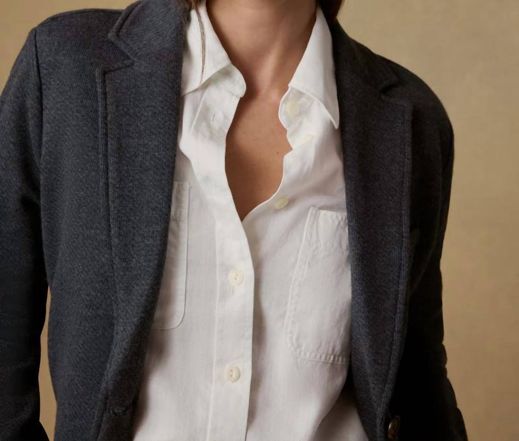 Faherty Inlet Knit Blazer in black sky melange 1 - women's jacket - view 5