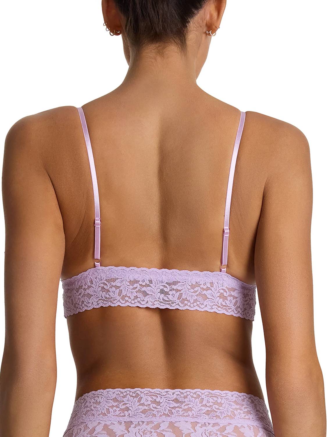 HANKY PANKY Signature Lace Padded Triangle Bralette in lavender - women's intimate - detail view