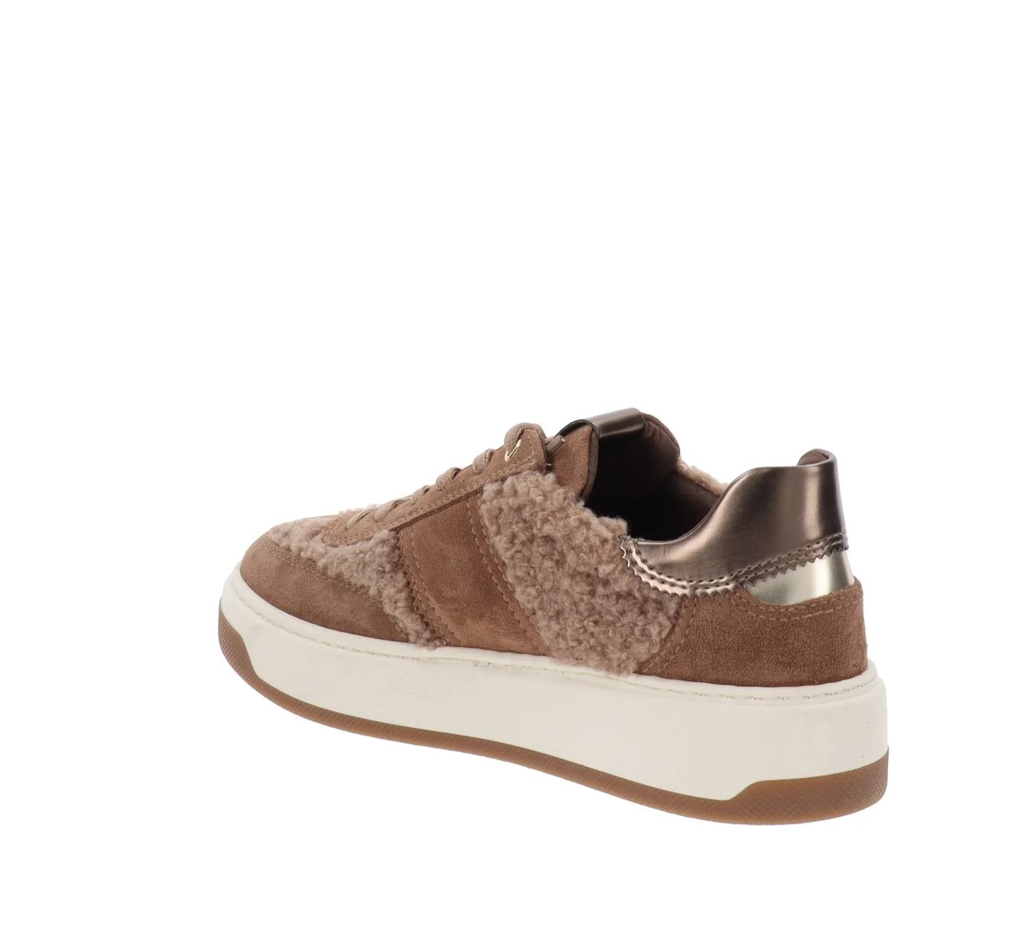 NeroGiardini Women's Velour Curly Mou Sherpa Sneaker in brown - women's sneaker - view 5