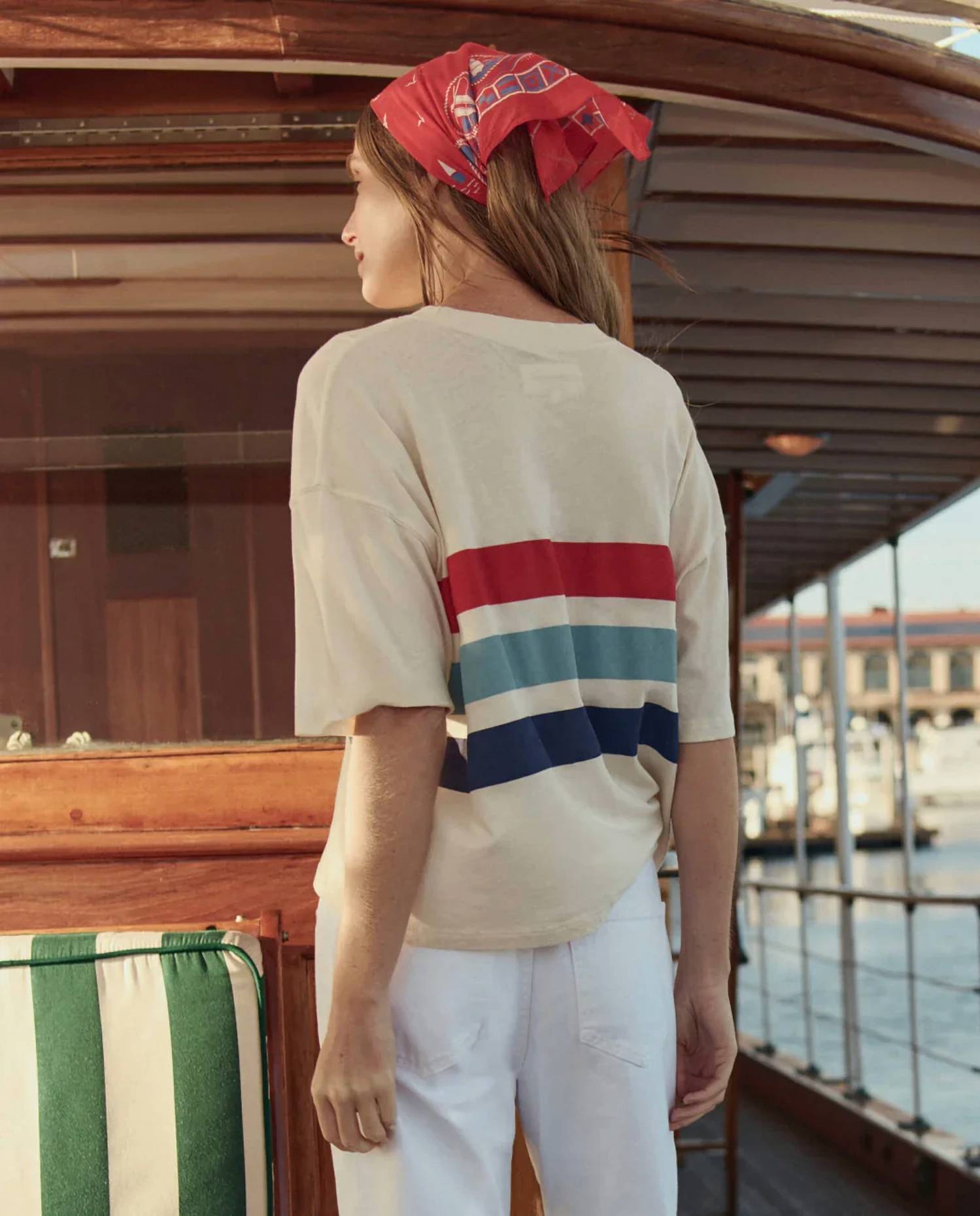 The Great. - Track Crew With Saltwater Stripe Sweater