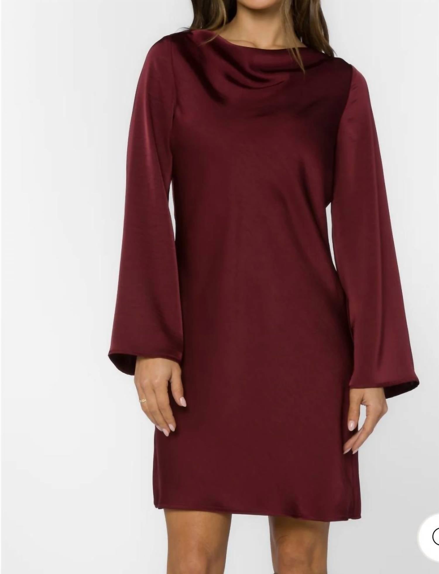 Velvet Heart Mariko Mini Dress in deep maroon 1 - women's dress - view 4