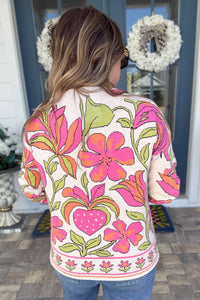 Fate Strawberry Fields Cardigan in pink 1 - women's cardigan - detail view