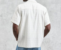 Wax London - Didcot Open Weave Grid Short-sleeve Shirt