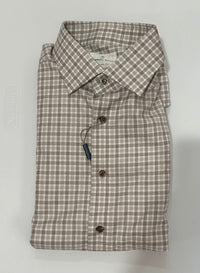 Emanuel Berg Men's Twill Luxury Sport Shirt in brown - men's shirt