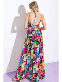 Flying Tomato - Abstract Print Maxi Dress