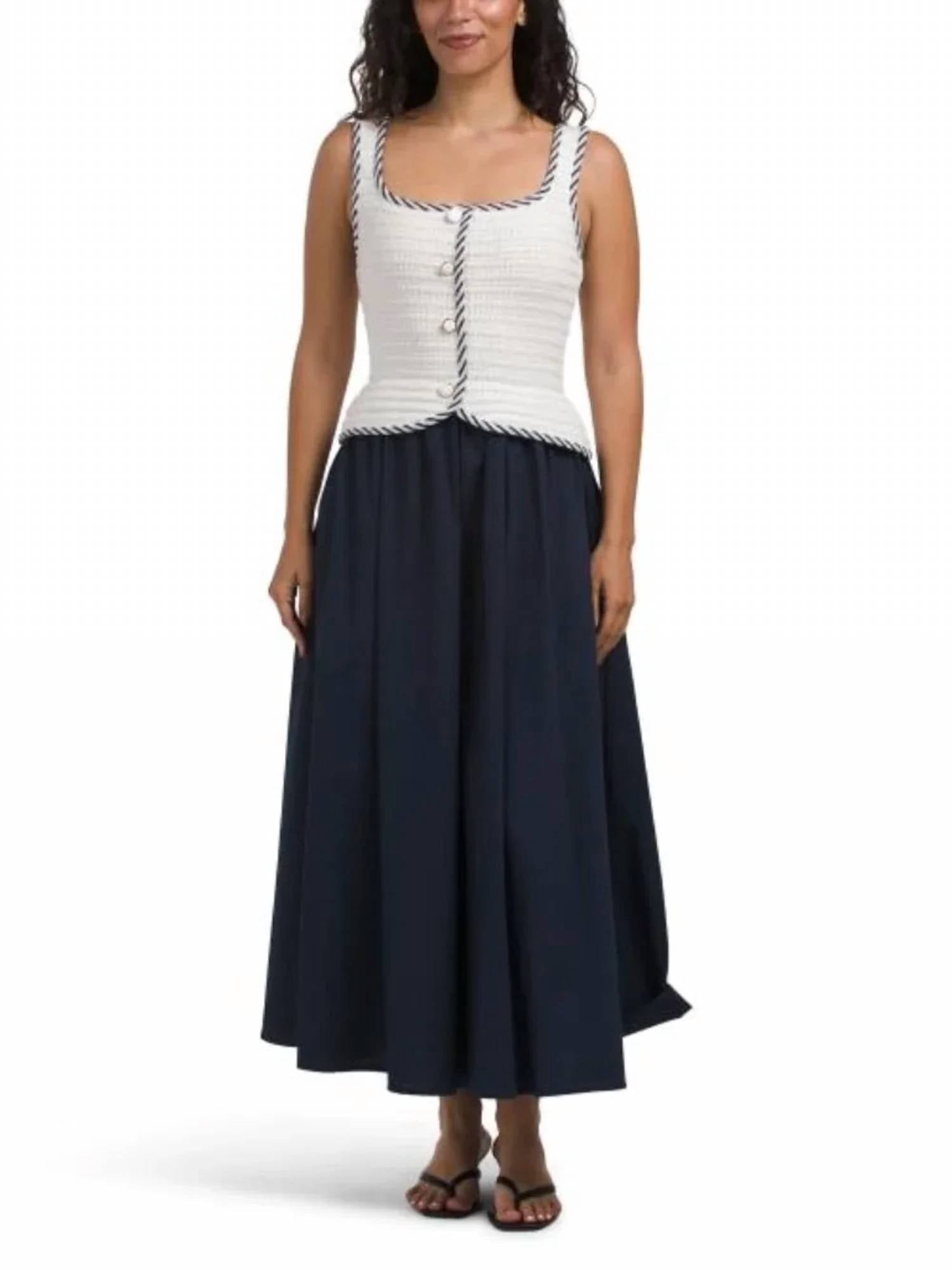 Moon River - Button Down Knit Mixed Media Dress