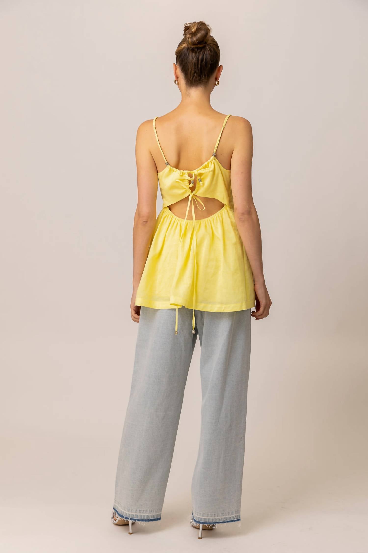 Line And Dot - Calisto Braided Strap With Beads Top