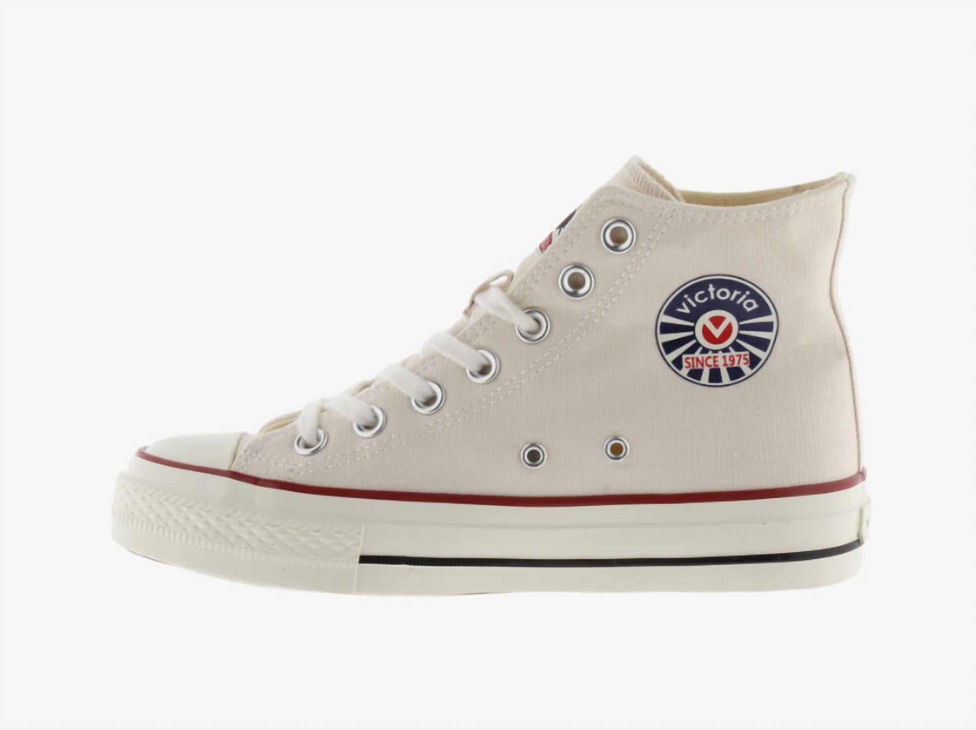 VICTORIA Women's Tribu Brillo Canvas Mid Boot Sneakers in crudo - women's sneaker - alternate view