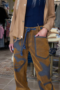 Oli & Hali - Vintage Tie Waist Velvet Suede Pants