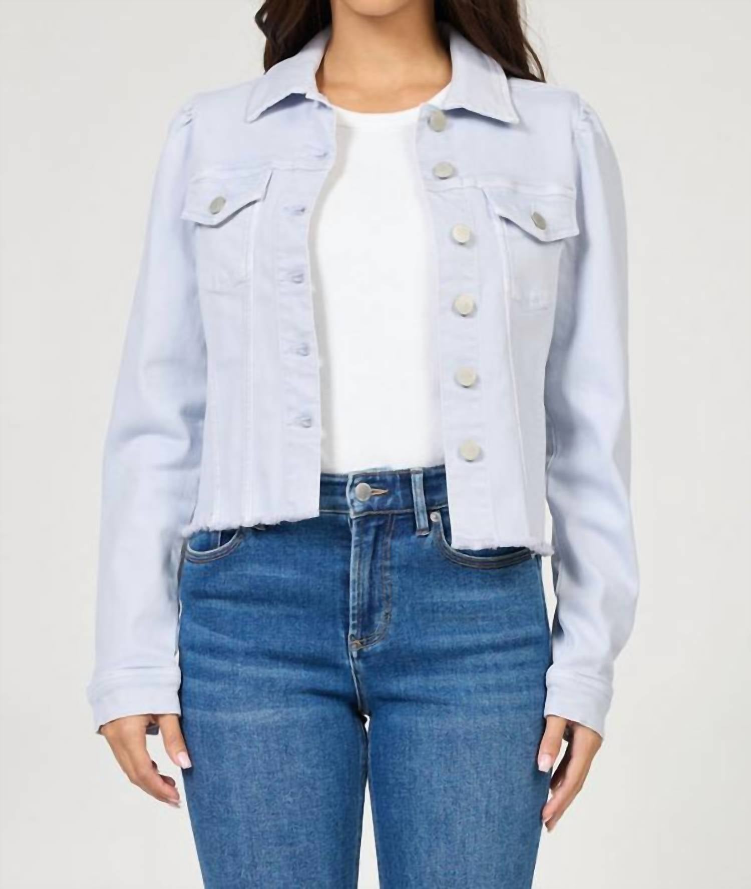 DEAR JOHN DENIM Roselyn Fitted Denim Jacket in skyway - women's jacket