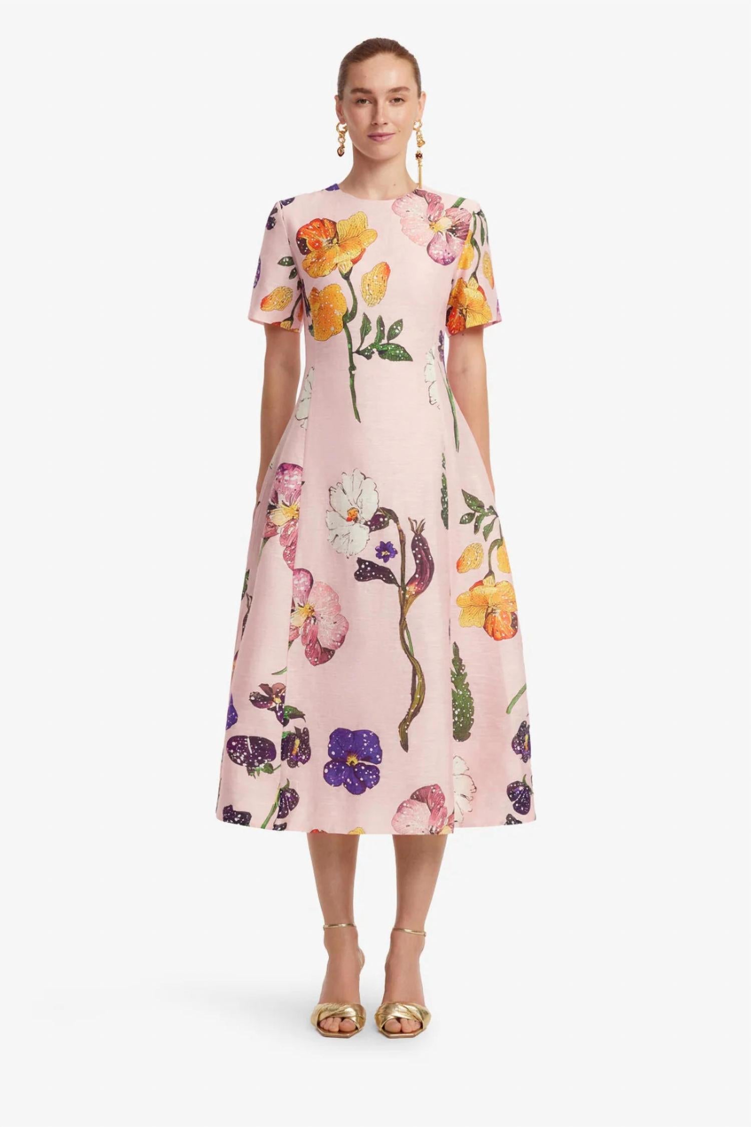 Leo Lin - Caroline Short Sleeve Midi Dress