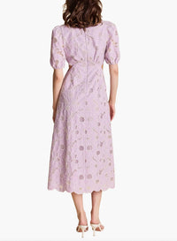 English Factory - Bloom Cut Out Scalloped Midi Dress
