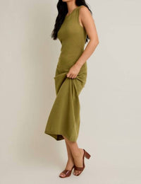 Le Lis - Round Neck Sleeveless Back Tie Detail Midi Dress