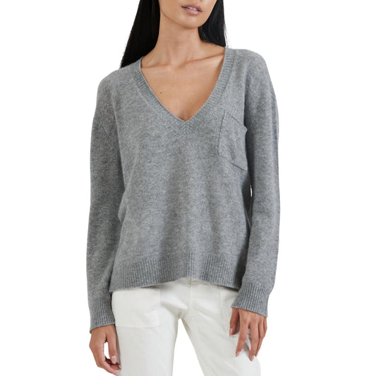 Atm - CASHMERE DEEP V-NECK POCKET SWEATER