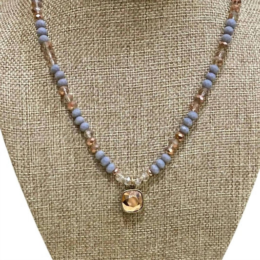 Pink Panache - Women's Crystal Beaded Necklace