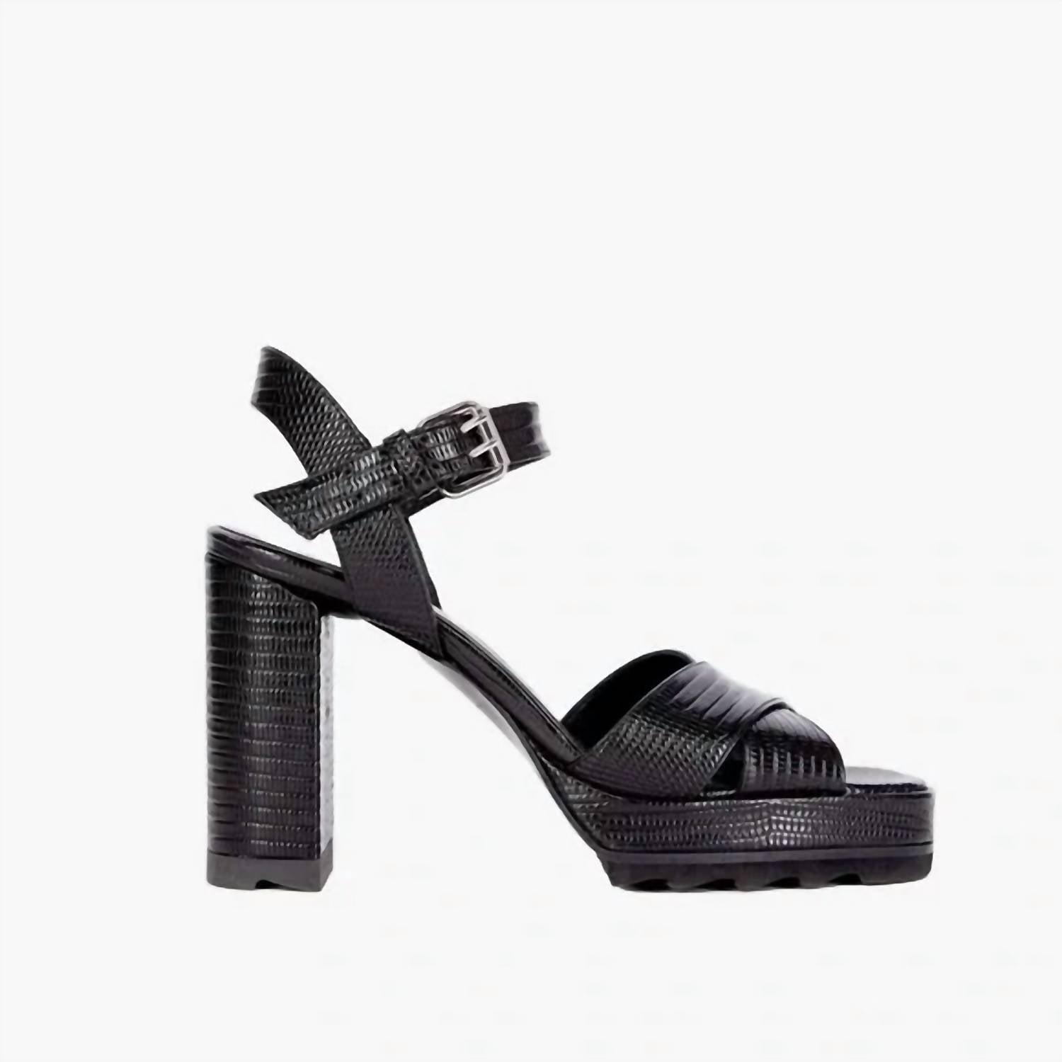 The Kooples - Women's Lizard Effect Leather Heeled Sandals