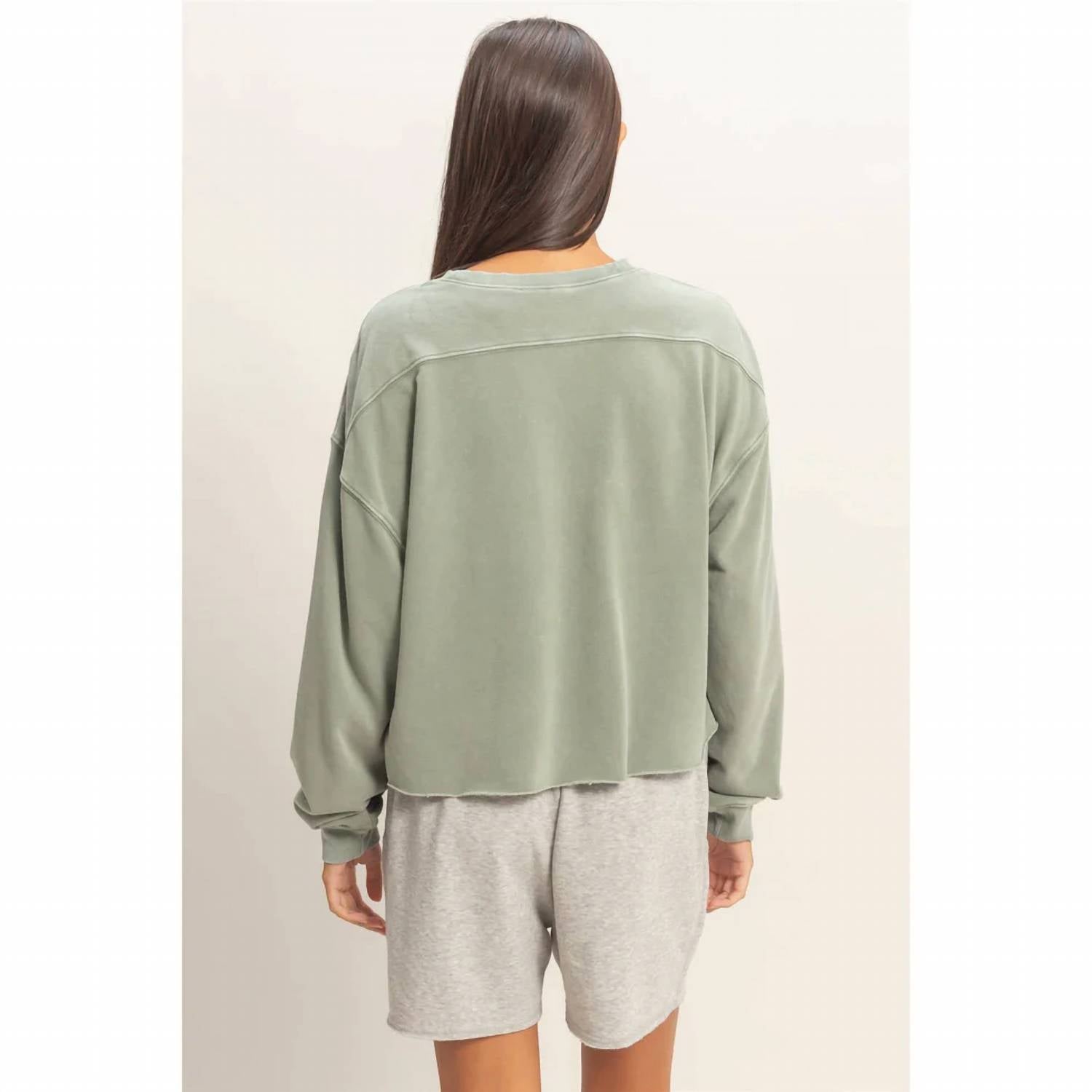 Double Zero - Cropped Mineral Wash Sweatshirt