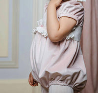 Sal & Pimenta - Girl's Velvet Bubble With Smocked Belt