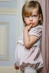 Sal & Pimenta - Girl's Velvet Bubble With Smocked Belt
