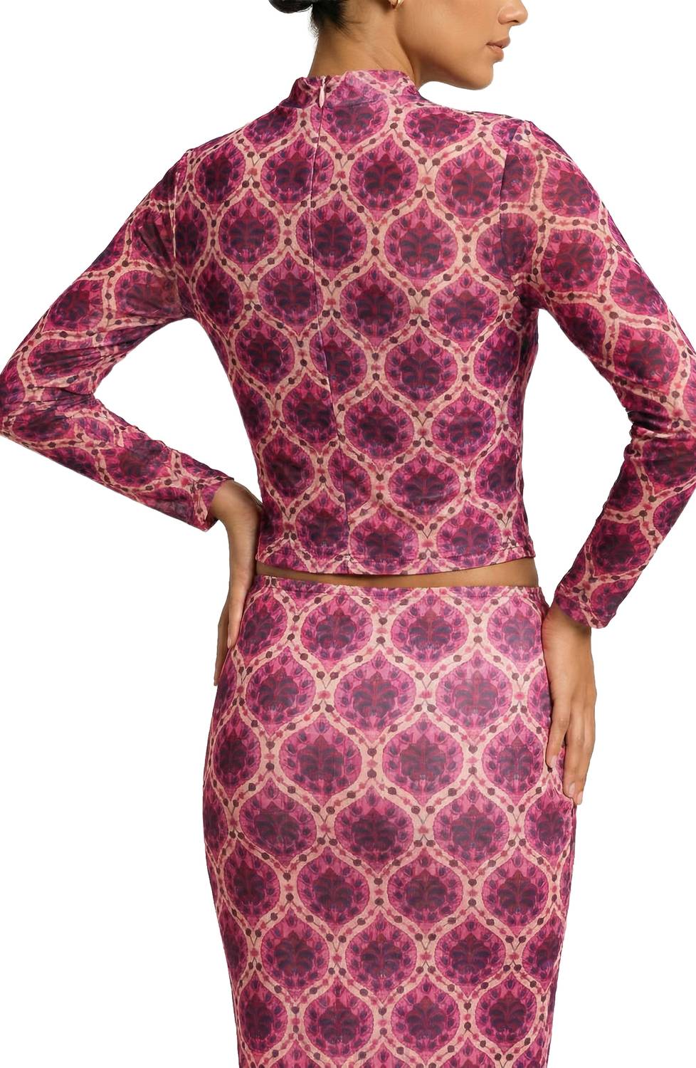 Area Stars Mara Fleur Top in burgundy - women's long sleeve top - view 5