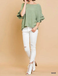 Umgee - Elizabeth Layered Ruffle Short Sleeve Top