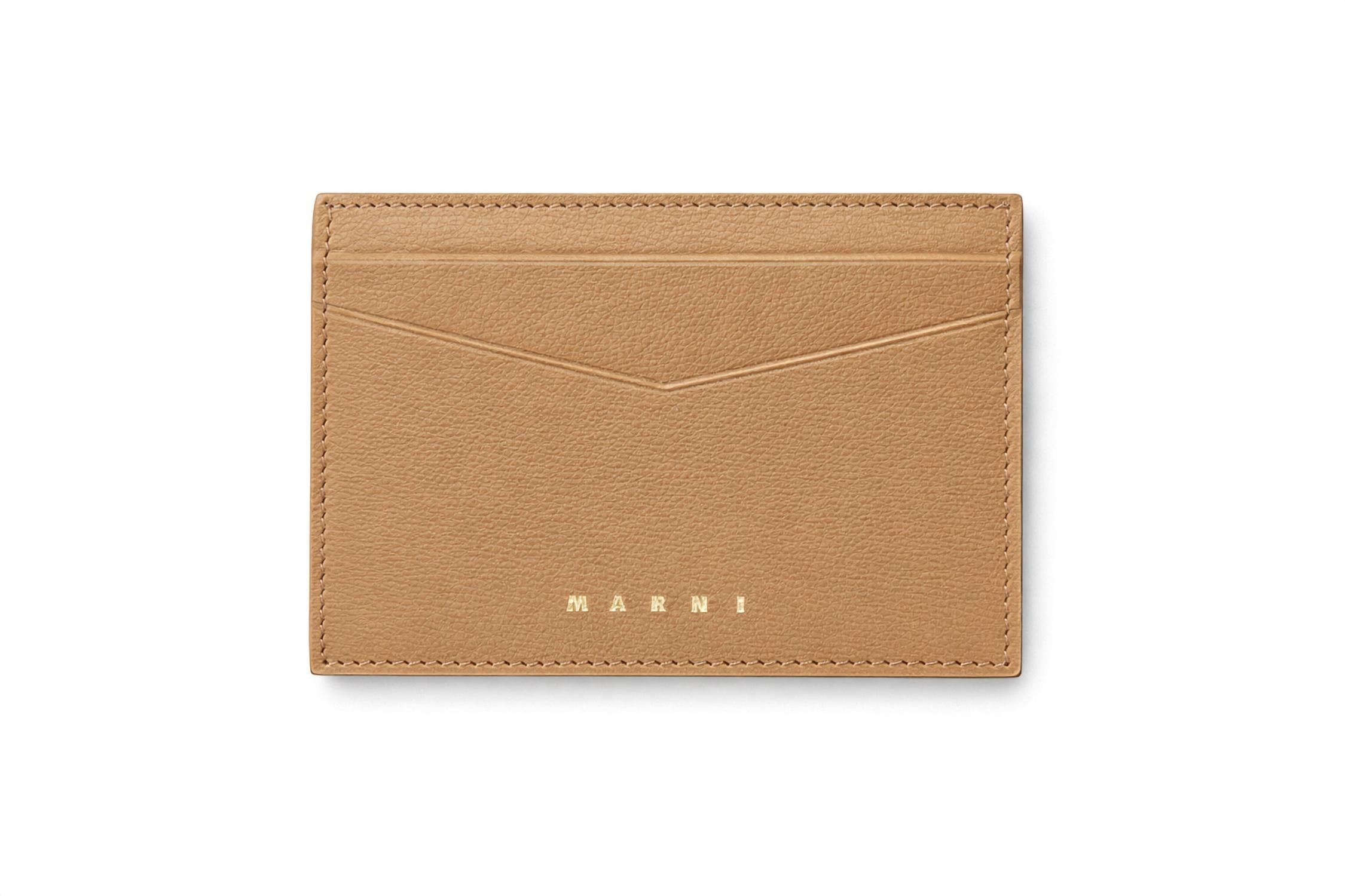MARNI Women's Prisma Tumbled Leather Folded Wallet in cement gray - women's bag