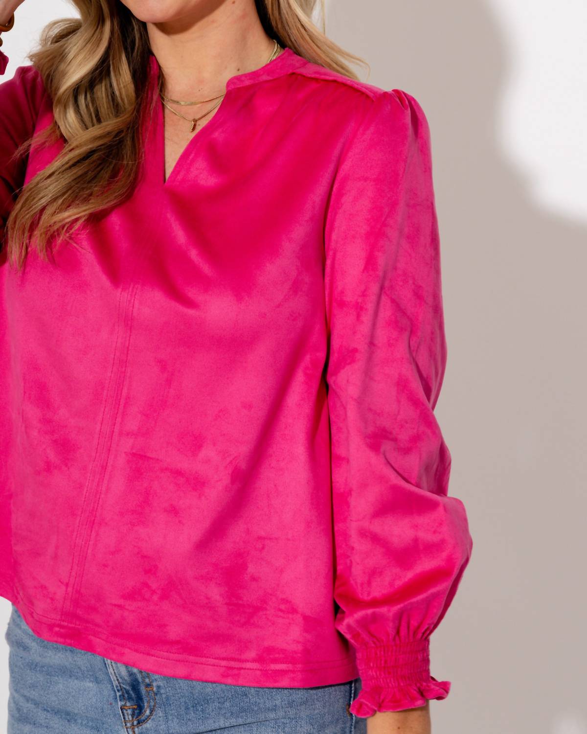 Ivy Jane - Long Sleeve Suede Top