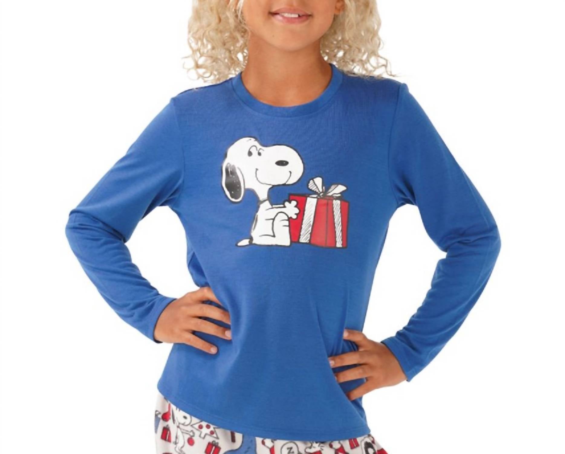 Munki Munki - Little & Big Kid Snoopy Holiday Family Pajama Top