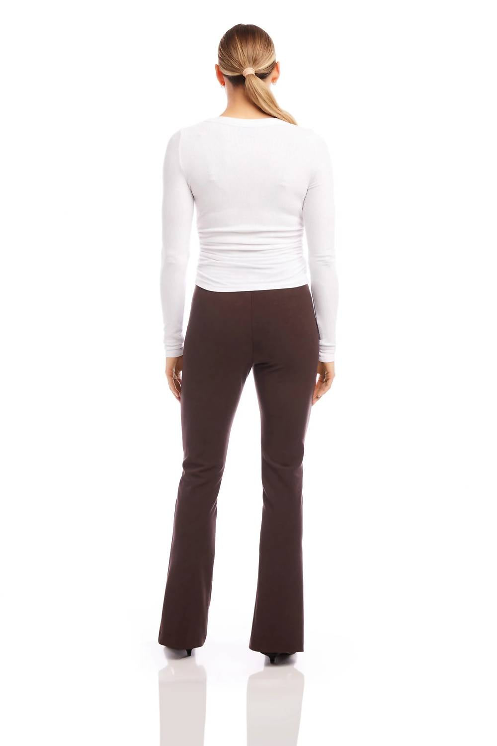 Fifteen Twenty Harlow Bootcut Pants in brown - women's pants - alternate view