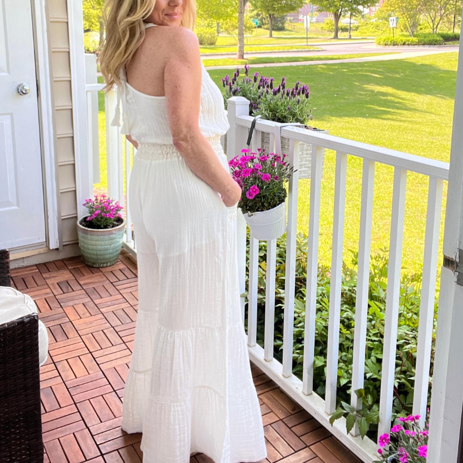 Gauze Embroidered Jumpsuit