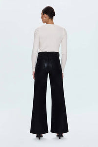 PISTOLA Lana High Rise Ultra Wide Jean in coated noir 2 - women's jeans - detail view