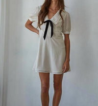 By Together - Dainty Bow Collared Mini Dress