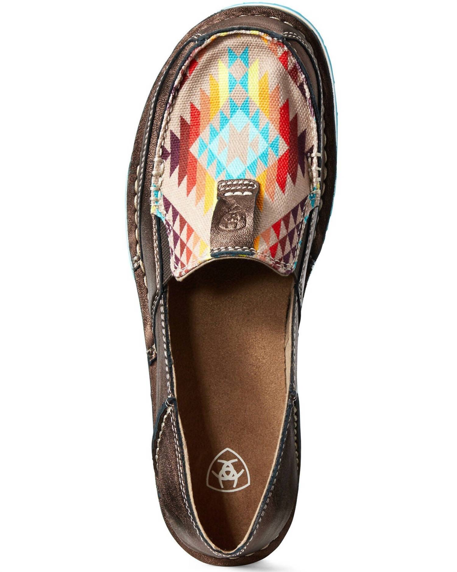 ARIAT Women's Cruiser Shoe in copper metallic rainbow blanket - women's flats - detail view