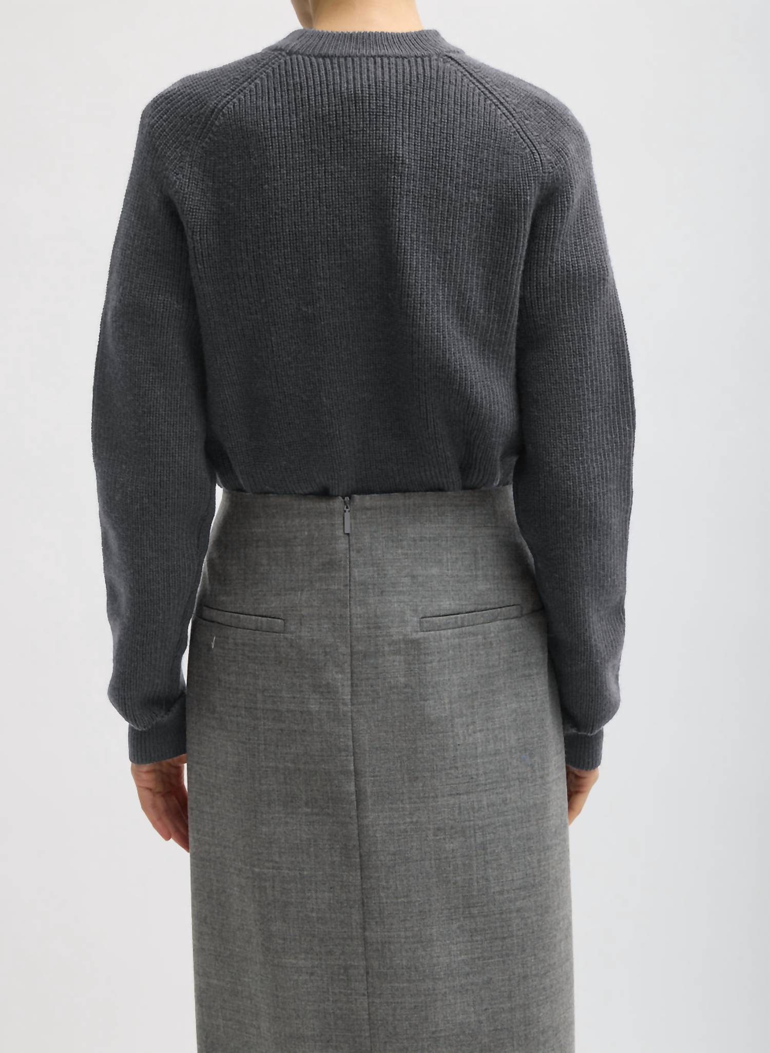 Tibi - Techy Bonded Wool Crochet Trim Skirt