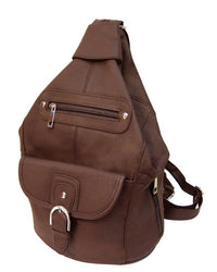 Roma Leathers - Women's Leather Backpack With Multi Compartments